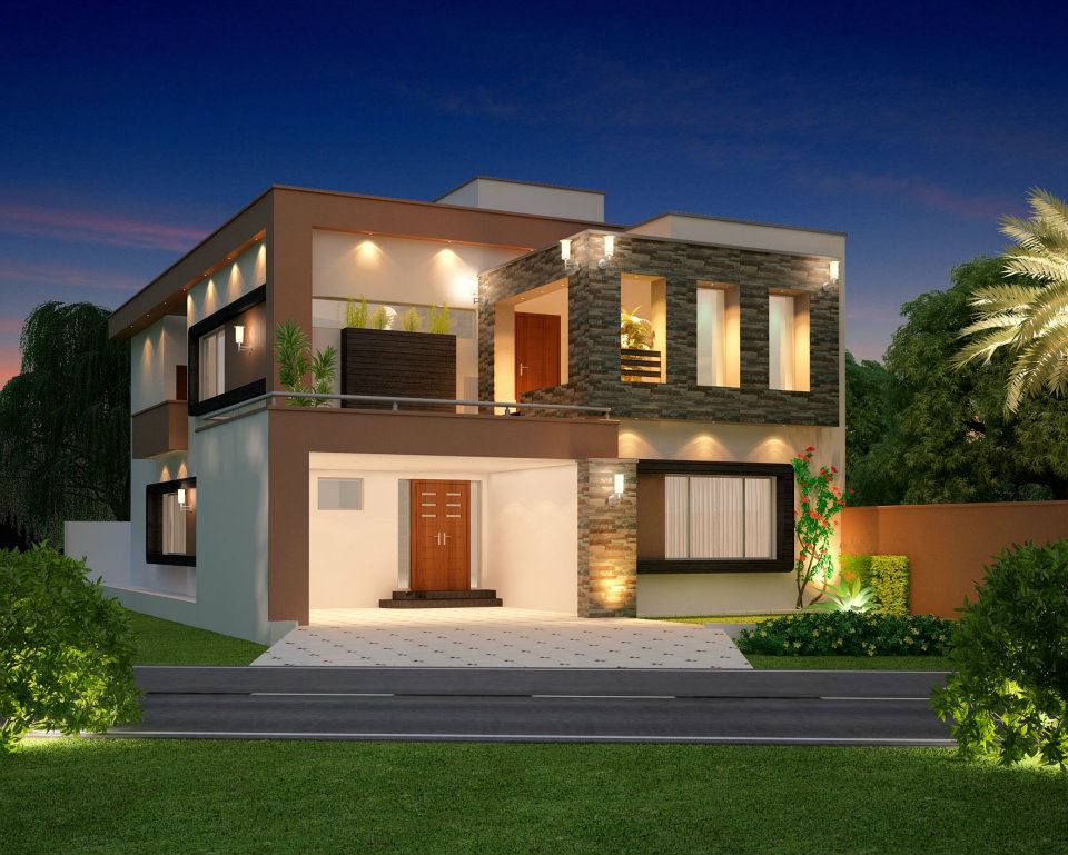 3D Front Elevation.com: 10 Marla Modern Home Design 3D ...