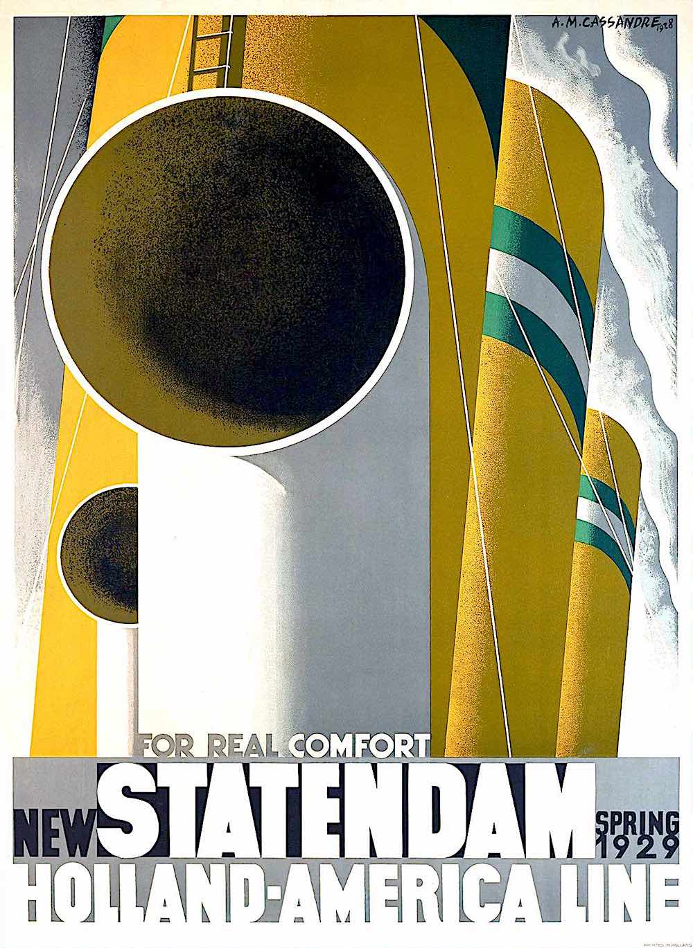 a poster by A.M. Cassandre, New Statendam Holland America Line 1921