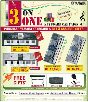 Purchase Yamaha Keyboard and Get 3 Assured Gifts at New Delhi