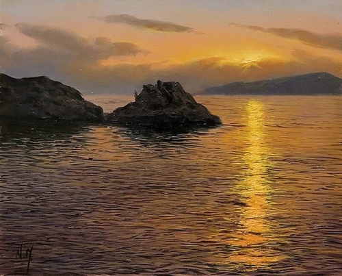 hyperrealistic seascapes paintings by Alfredo Navarro