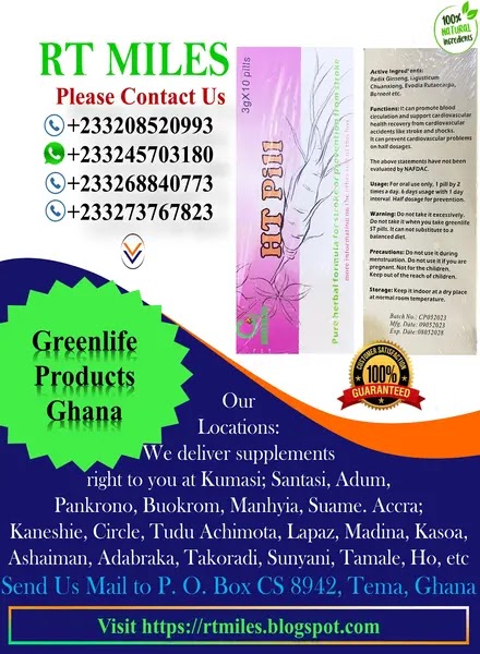 Greenlife HT Pill promotes blood circulation