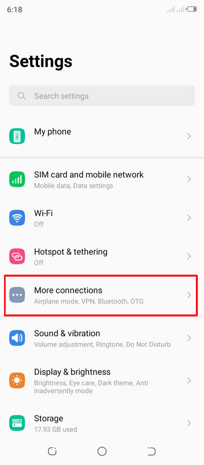 android phone otg, bluetooth, vpn connections