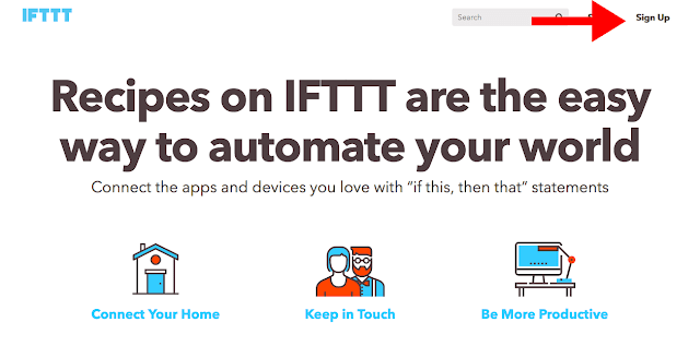 sign up IFTTT to connect Blogger with Facebook