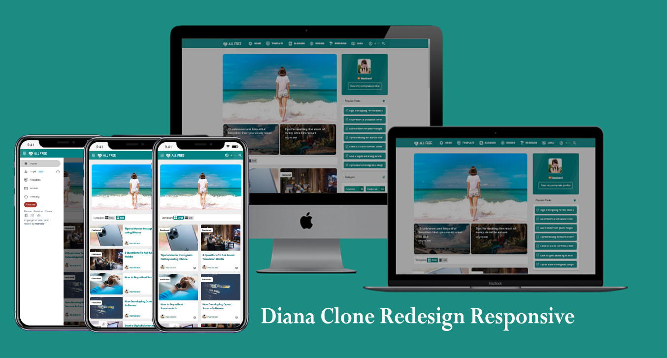 Diana Clone Redesign Responsive Blogger Template