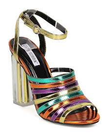 Cape Robbin Rainbow Strappy Sandals with Lucite Heel