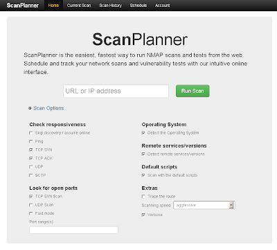Layanan Online Nmap Port Scanning : ScanPlanner