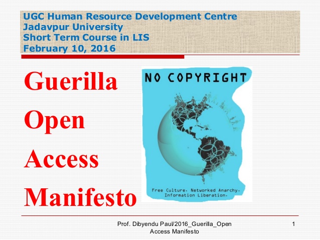 Guerilla Open Access Manifesto (Bangla Version) - Aaron Swartz / গেরিলা ওপেন অ্যাকসেস ম্যানিফেস্টো - এরোন সোয়ার্টজ