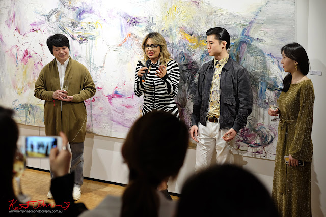 An impromptu speech - Beyond the Light - Chinese Artist He Zige - Photos By Kent Johnson for Street Fashion Sydney.