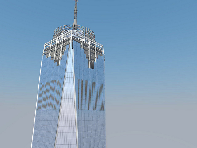 glass rendering of One World Trade Center by Skidmore, Owings & Merrill LLP (SOM) 