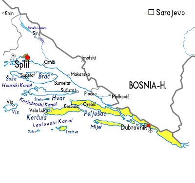 Map of Dubrovnik Province Area