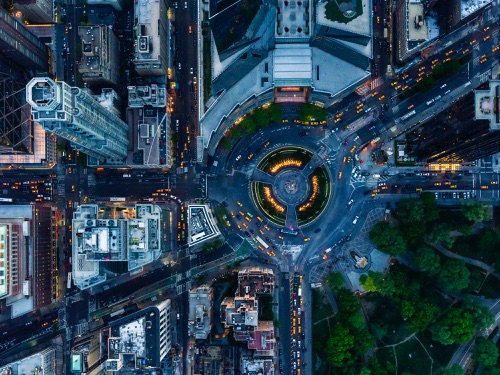 Jeffrey Milstein - NYC Columbus Circle | chidas fotos cool stuff - aerial vision of NYC