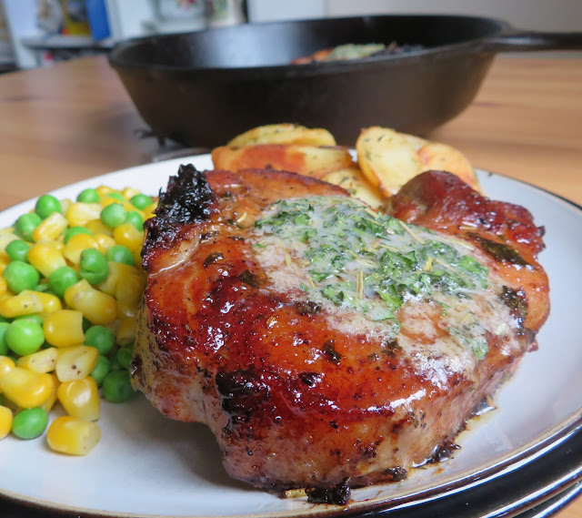 Herbed Pork Chops with Garlic Butter