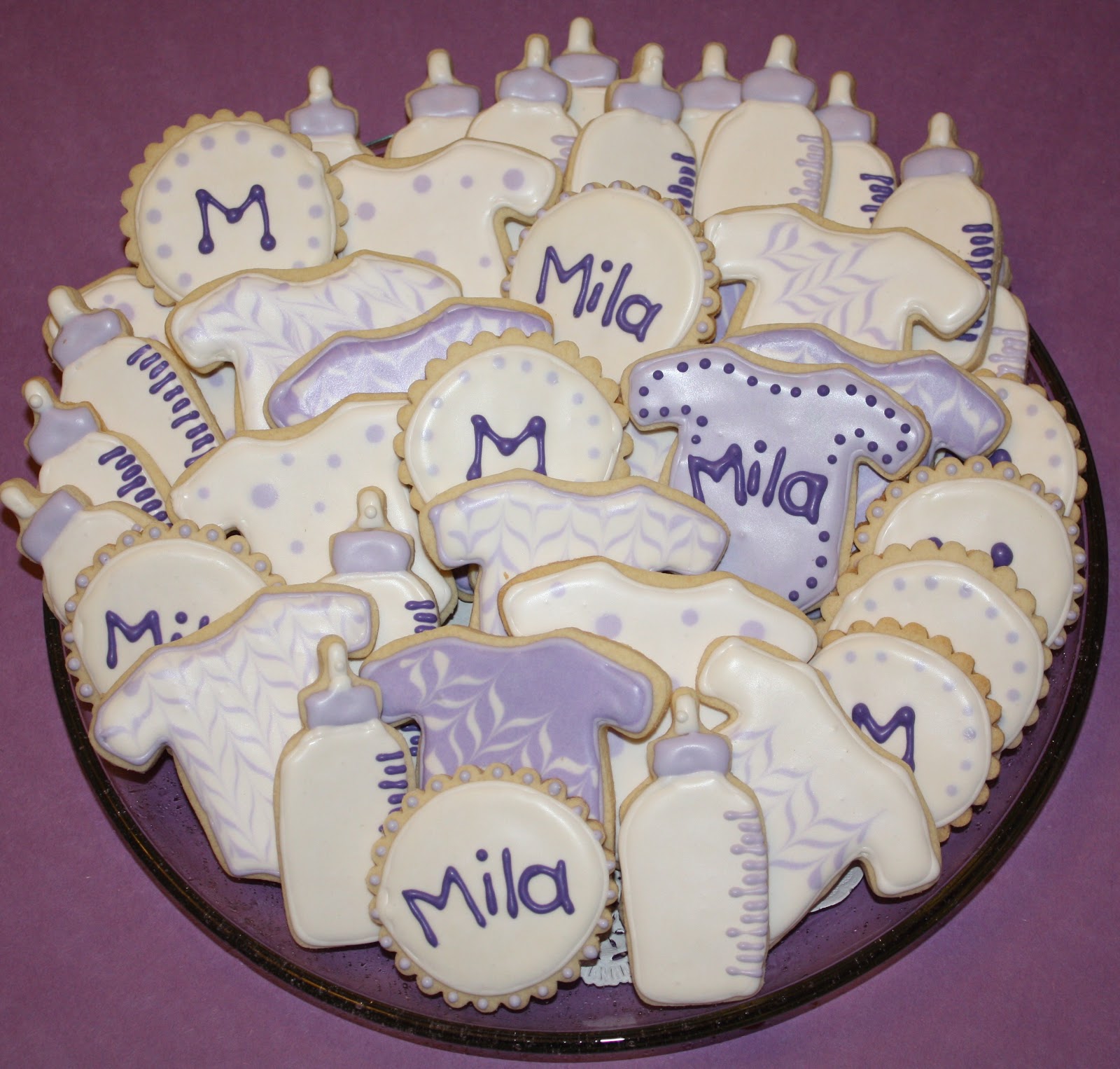 Mel's Sweet Treats: Baby Cookies for a Purple and White ...