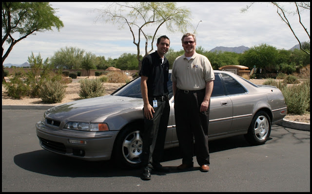 Tyson Hugie, Michael Hagerty and Tyson's 1994 Acura Legend Coupe in June 2009