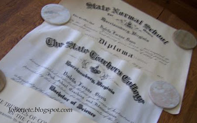 Violetta Davis Ryan's diplomas https://jollettetc.blogspot.com