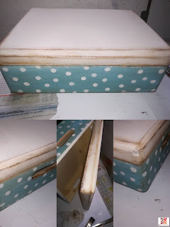 caja de madera con stencil