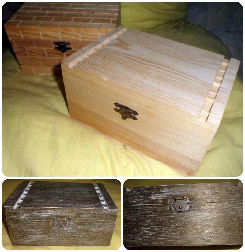 Caja madera pintada