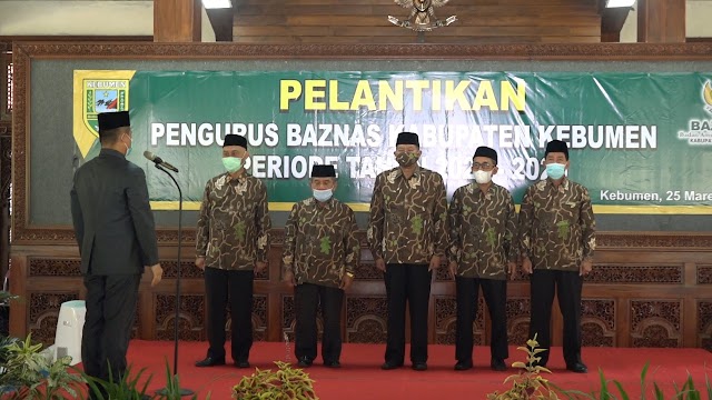 Bupati Lantik Pengurus Baznas Kebumen 2021-2026