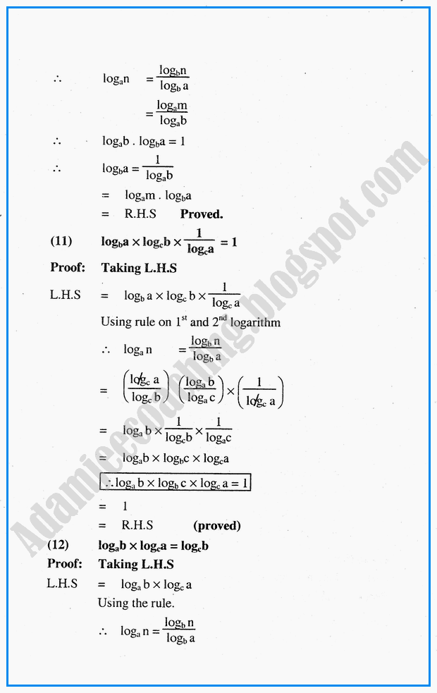 exercise-33-logarithms-mathematics-notes-for-class-10th