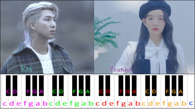 Winter Flower by Younha ft. RM of BTS Piano / Keyboard Easy Letter Notes for Beginners