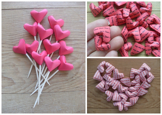 Learn how to DIY your own 3D origami wedding hearts and 3D origami lucky 