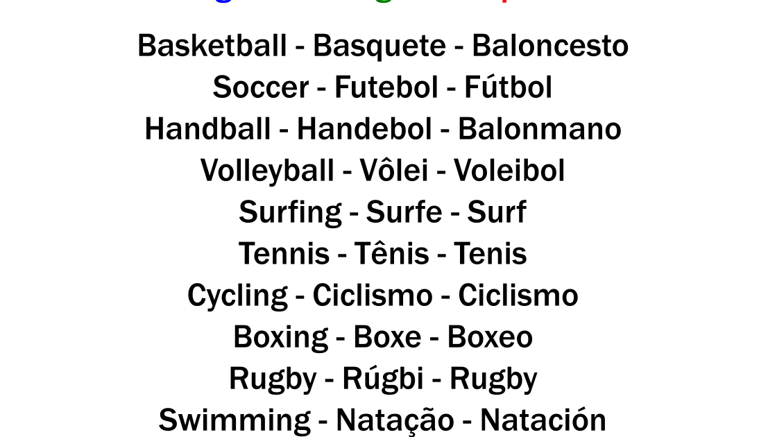 Esportes em inglês