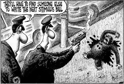 Sean Delonas cartoon depicting shooting by cops of chimp as stand-in for Barack Obama