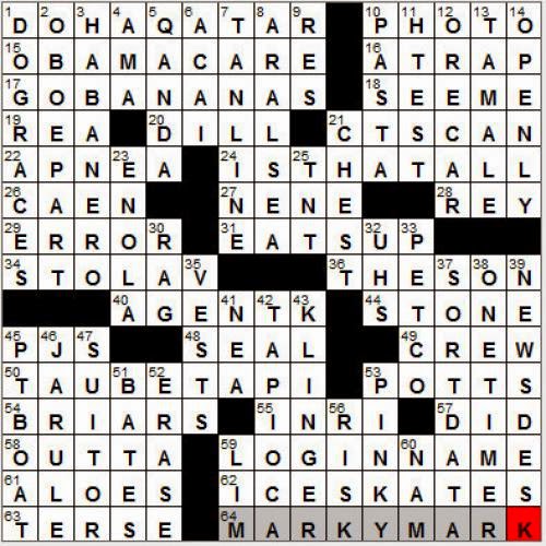 0609 12 New York Times Crossword Answers 9 Jun 12 Saturday