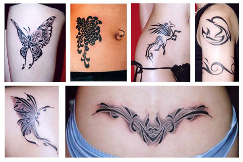 Female Angel Tattoos Design on Upper Back Butterfly tattoo designs for