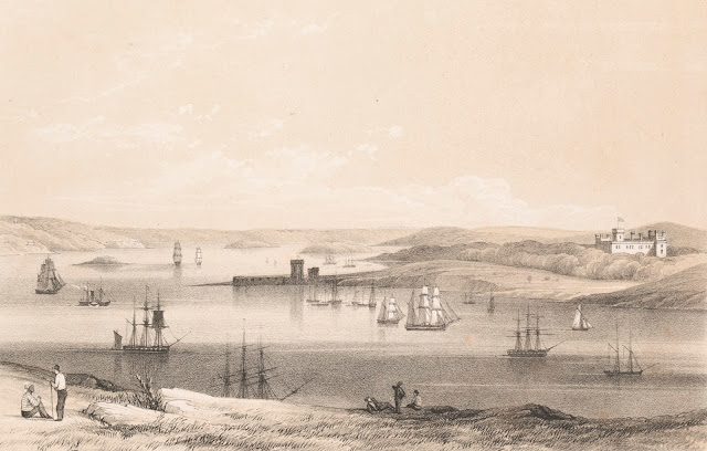 Sydney Cove with Government House & Port Macquarie c1838