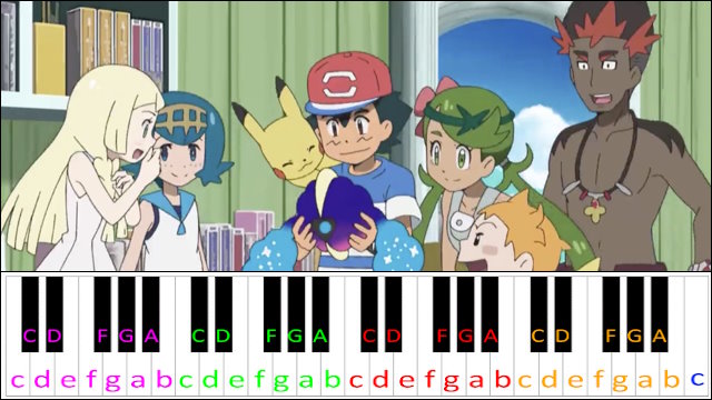 Under The Alolan Sun (The Series Sun & Moon OP) Piano / Keyboard Easy Letter Notes for Beginners