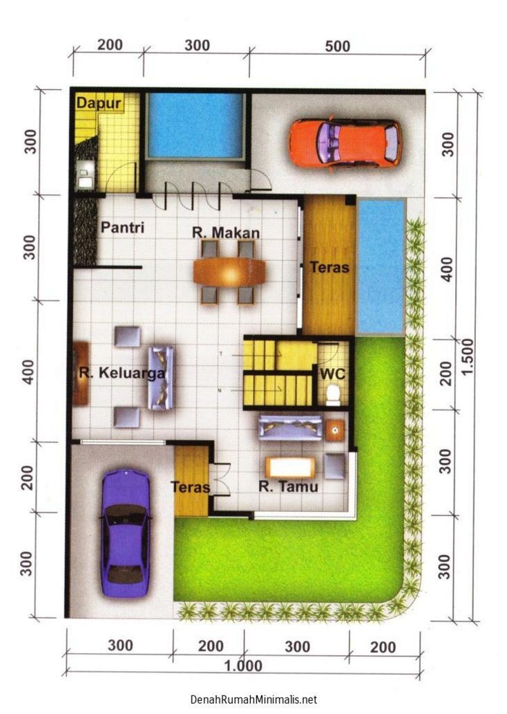 Denah Rumah  Minimalis Type 36 Hook 