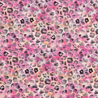 Pink Leopard fleece fabric