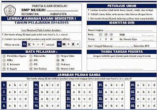 Download Contoh Lembar Jawaban Ujian Semester Ganjil 