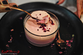 Rose Panna Cotta, desert at Spice Theory Restaurant.  Photography by Kent Johnson for Street Fashion Sydney.