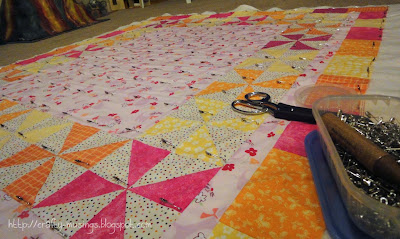 Crazy for Baby basted and ready for quilting!