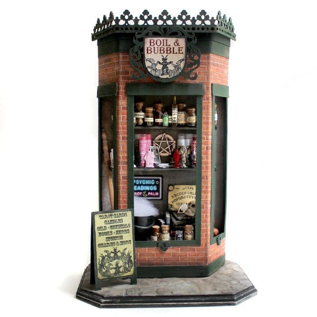 Boil & Bubble Miniature Occult Shop Window - pixiehill.com