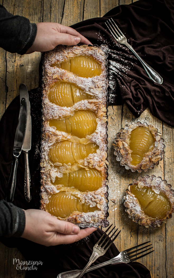 Tarta Bourdaloue: tarta de peras y crema de almendras