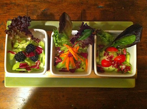 Fresh Cucumber Salad Flights Trio Plate