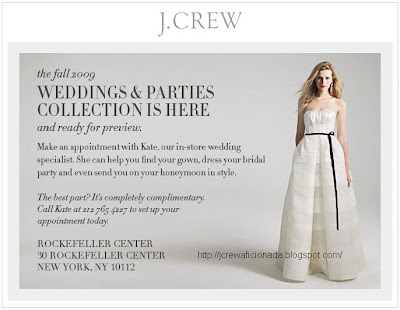 JCrew Email Fall wedding preview at Rockefeller Center Georgetown
