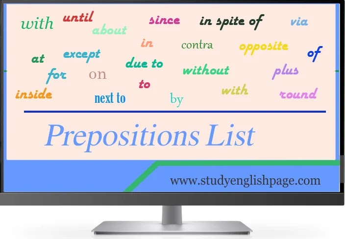 Prepositions List