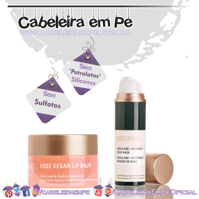 Máscara De Vitamina C e Lip Balm Com Rosas e Esqualano - Biossance