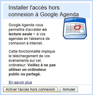 Activer le mode hors-connexion dans Google Agenda