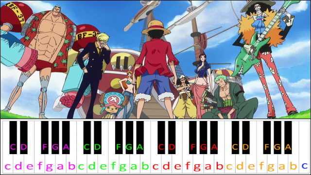 We Go (One Piece OP 15) Piano / Keyboard Easy Letter Notes for Beginners