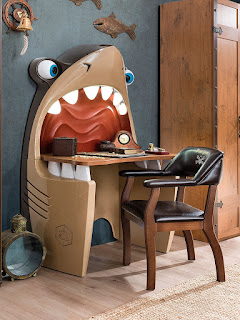 Pirate Shark Kids Desk is Unique Desk That Look Like Someone Get Eaten Up By Giant Shark