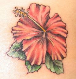 Hawaiian Flower Tattoo Girl Design