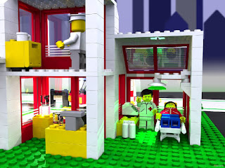 LEGO 6380 hospital surgery room render