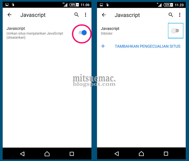 Cara mematikan fitur javascript