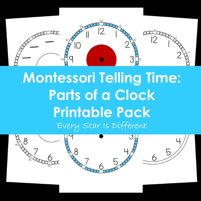 Telling time parts of the clock printable pack