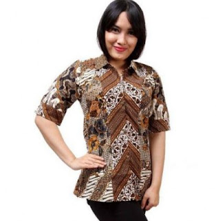 20 Contoh  Model  Kemeja  Batik Wanita Kombinasi  Modern 2019